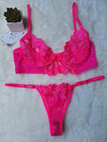 Conjunto Lingerie Tule Bordado BS2007